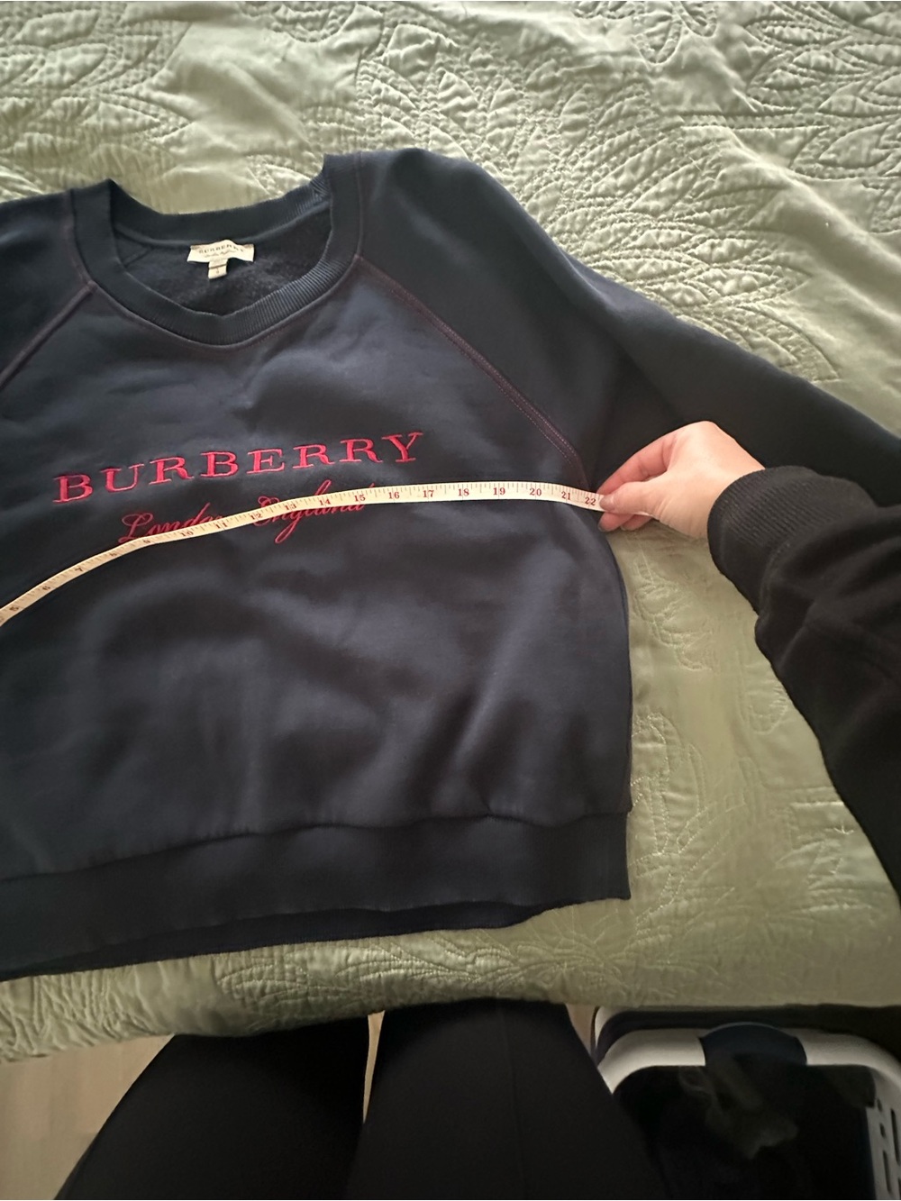 Burberry Black Sweatshirt with Pink Contrast Stitching - Picture 8 of 8